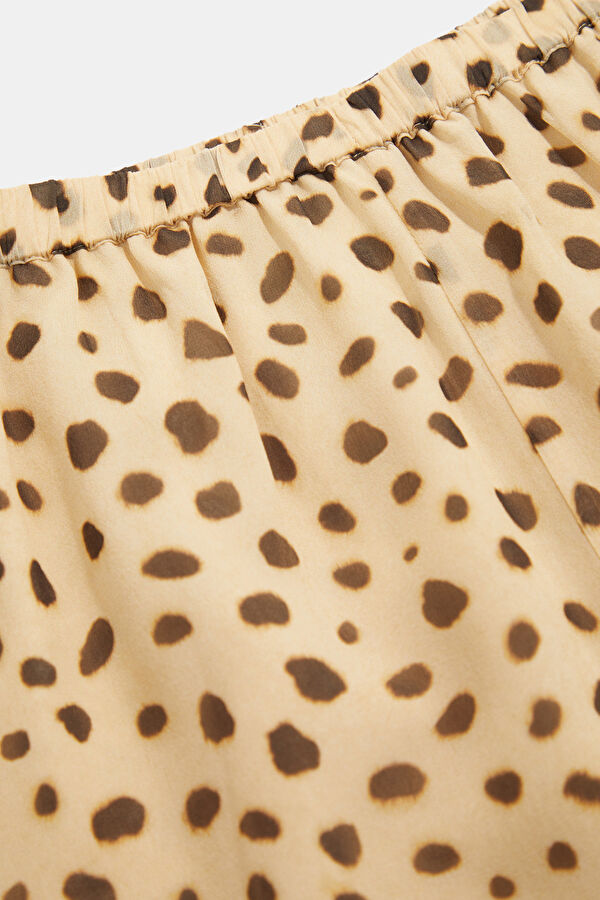 Light Yellow Patterned Silk Shorts 3
