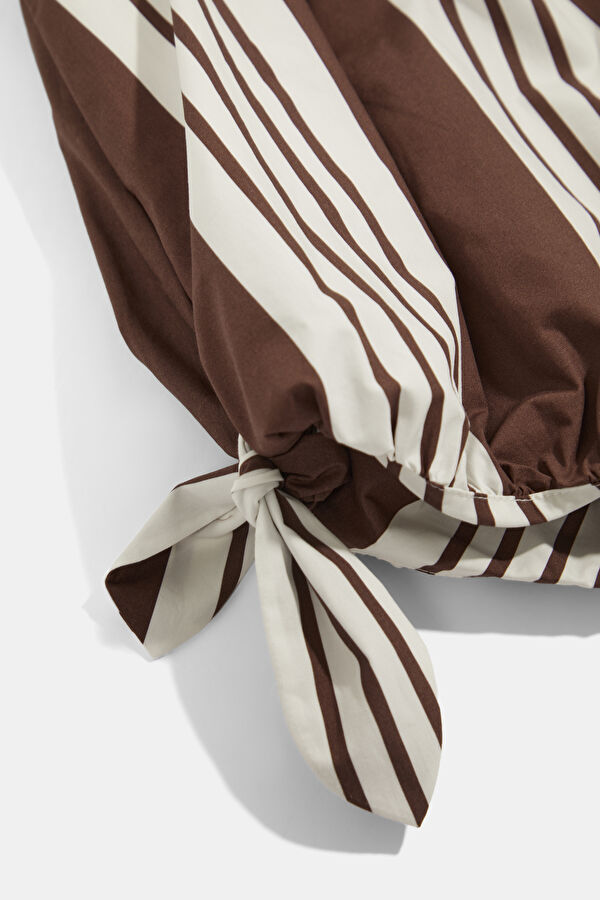 Brown Striped Patterned Shorts 4