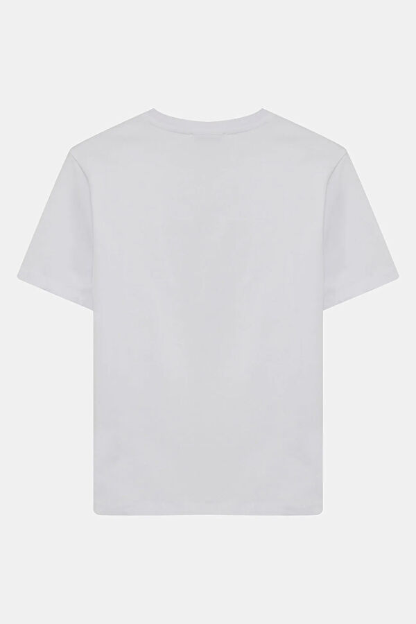 Beyaz Baskılı Kadın T-Shirt 5