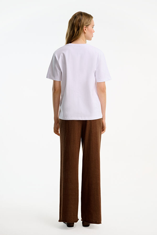 Beyaz Baskılı Kadın T-Shirt 2