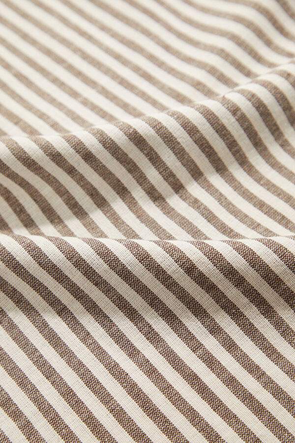 Kahve Çizgili Desenli Kolsuz Kadın Bluz 4