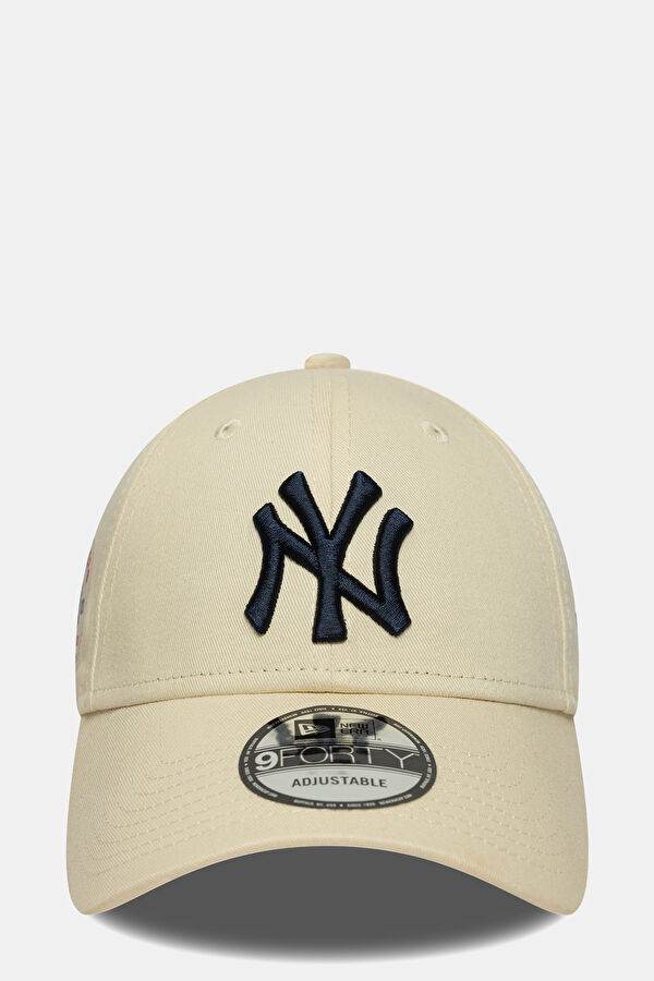 Mlb Side Patch 9FORTY Neyyan Ltc Açık Bej Şapka 4