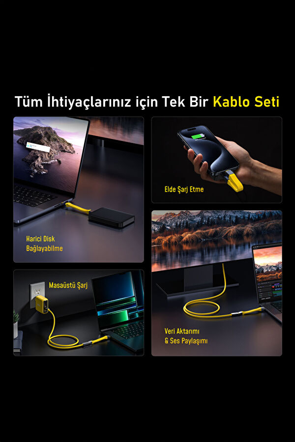 The Future 4-in-1 USB-C to USB-C Modular Extendable 1m Super Fast Charging/Data Cable Kit 9