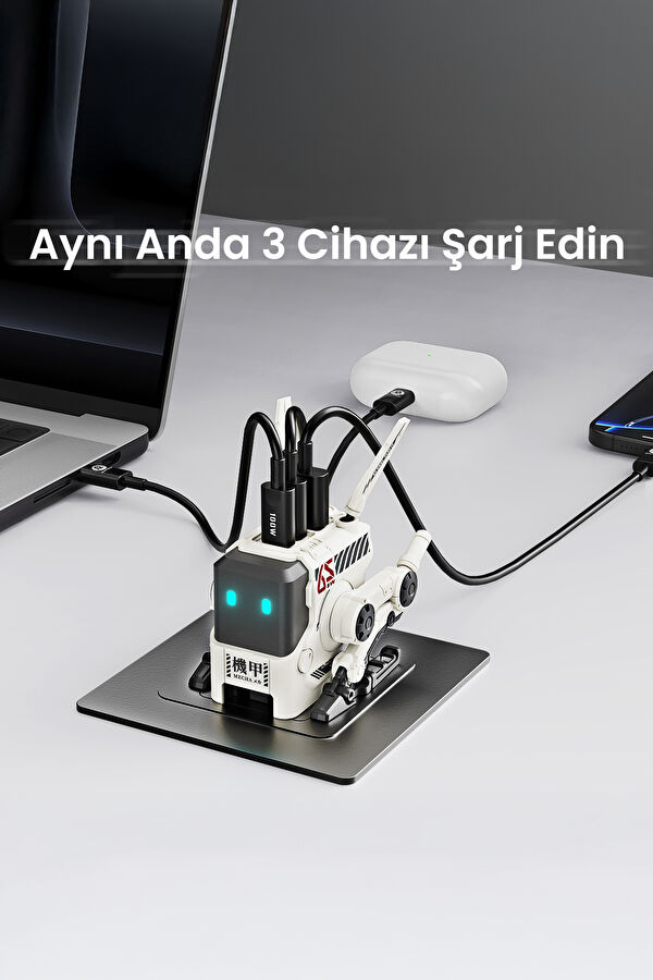 Alpha65 White Robot 65W Fast Charger 4
