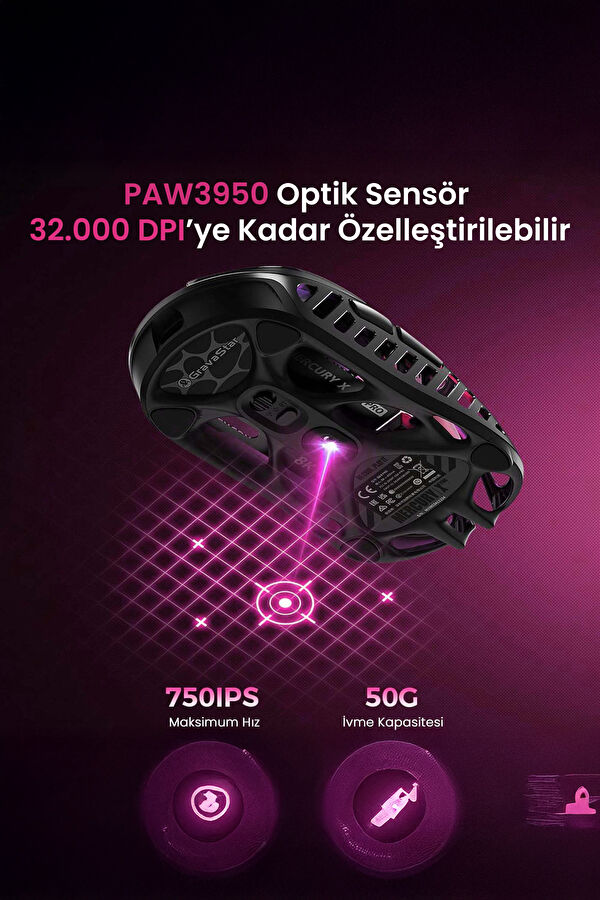 Mercury XPro RGB 32K DPI Optical Gaming Mouse + 8K Dongle 4