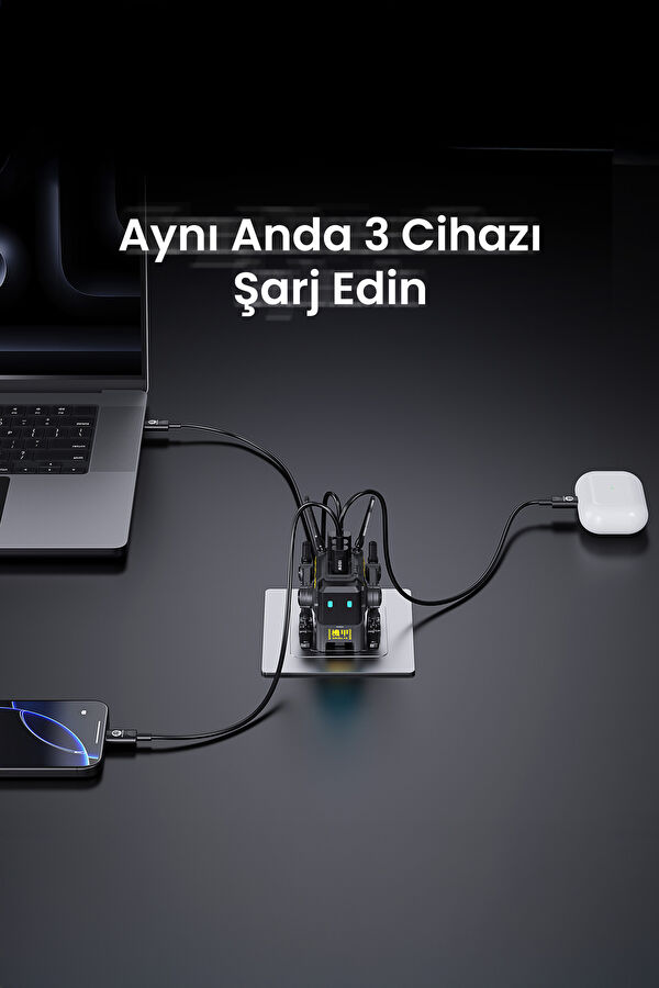 Alpha65 Gray Robot 65W Fast Charger 4