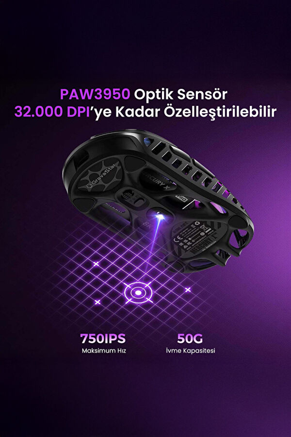 Mercury XPro RGB 32K DPI Optical Gaming Mouse +8K Dongle 4