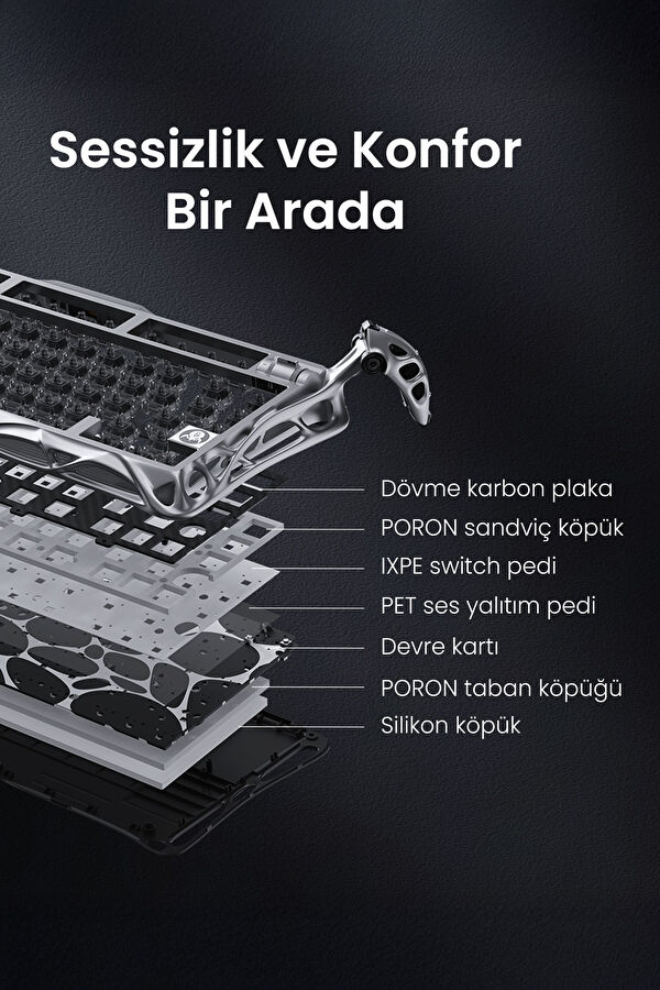 Mercury V75 Pro HE Hall Effect Manyetik Switch Gaming Klavye RGB Işıklı 7