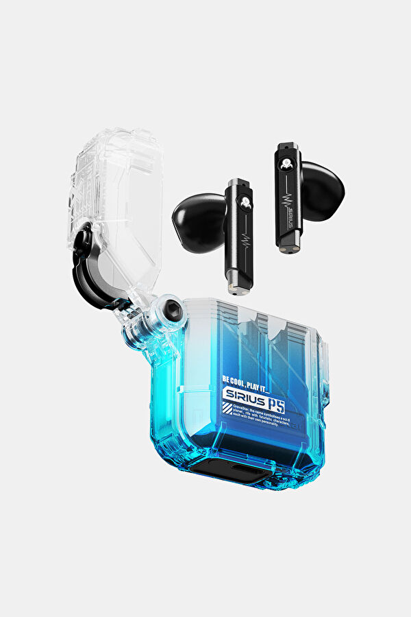 Sirius P5 Crystal V2 Blue True Wireless Bluetooth Headphones 2