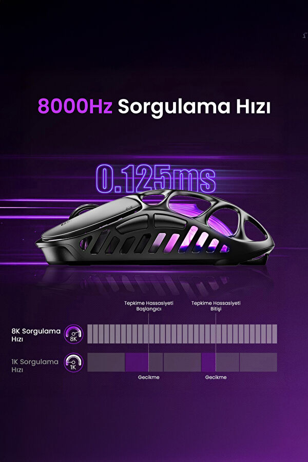 Mercury XPro RGB 32K DPI Optical Gaming Mouse +8K Dongle 3