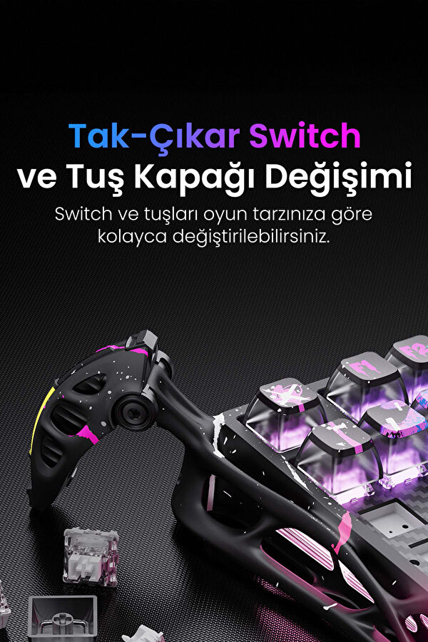 Mercury V75 Pro HE Hall Effect Manyetik Switch Gaming Klavye RGB Işıklı 6