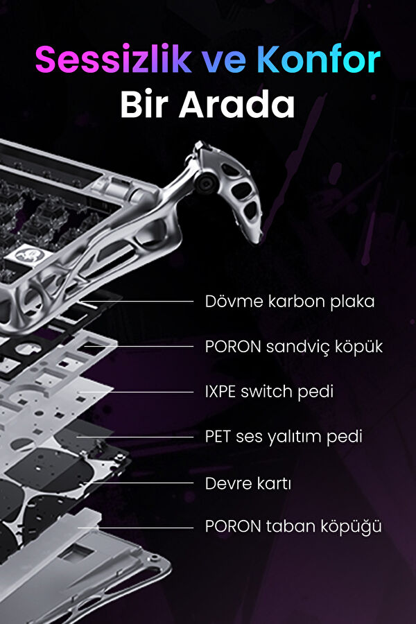 Mercury V75 Pro HE Hall Effect Manyetik Switch Gaming Klavye RGB Işıklı 7