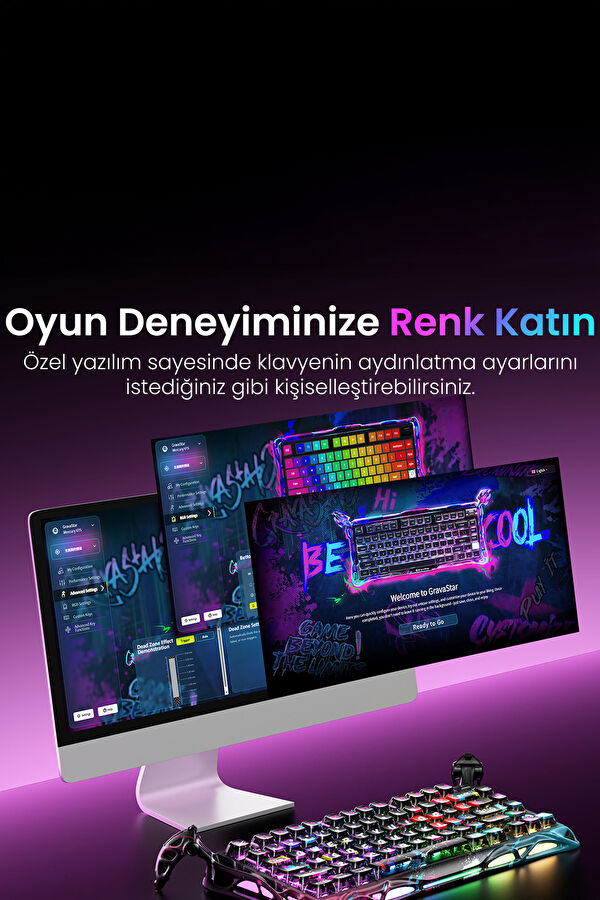 Mercury V75 Pro HE Hall Effect Manyetik Switch Gaming Klavye RGB Işıklı 8