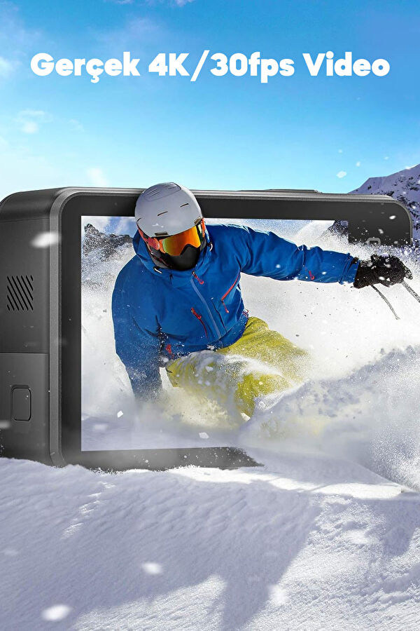 Brave 7 4K/30FPS 20MP Wi-Fi Dual Screen Aksiyon Kamera ve Aksesuar Seti 2