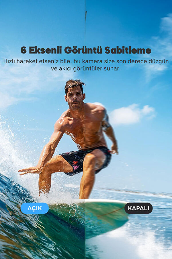 Brave 7 4K/30FPS 20MP Wi-Fi Dual Screen Aksiyon Kamera ve Aksesuar Seti 4