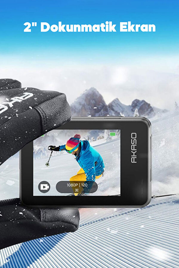 Brave 7 4K/30FPS 20MP Wi-Fi Dual Screen Aksiyon Kamera ve Aksesuar Seti 8