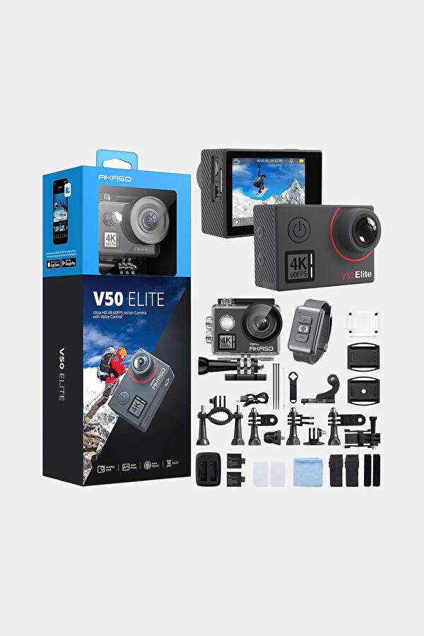 V50 Elite 4K/60FPS 20MP Wi-Fi Action Camera and Accessory Set