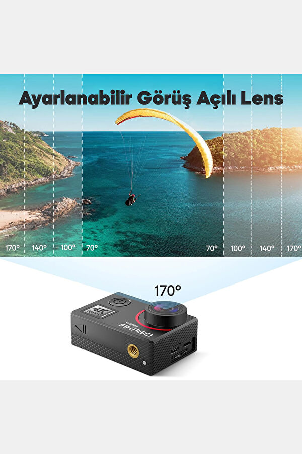 V50 Elite 4K/60FPS 20MP Wi-Fi Action Camera and Accessory Set 6
