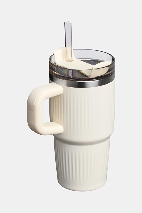 The Quencher H2.0 Fluted Tumbler Krem Pipetli Termos Bardak 0.6 Lt 2