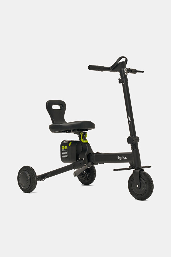 Foldable Long-Range Black Electric Scooter with Wheels