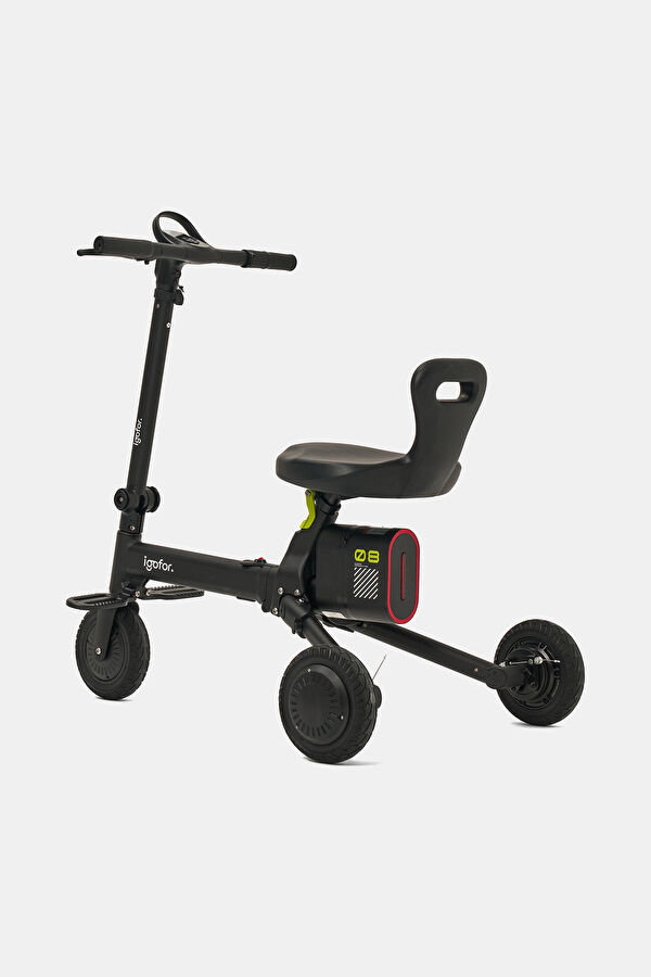 Foldable Long-Range Black Electric Scooter with Wheels 5