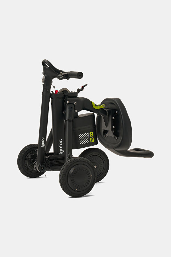 Foldable Long-Range Black Electric Scooter with Wheels 8