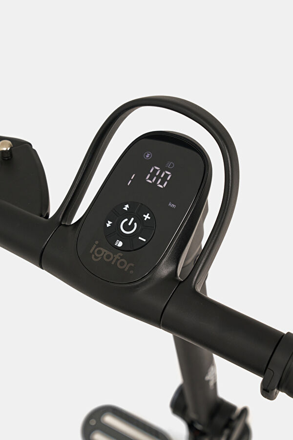 Foldable Long-Range Black Electric Scooter with Wheels 10