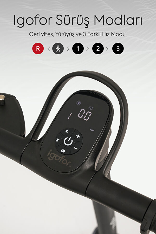 Foldable Long-Range Black Electric Scooter with Wheels 13