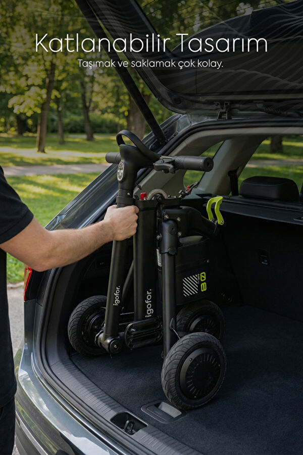 Foldable Long-Range Black Electric Scooter with Wheels 14