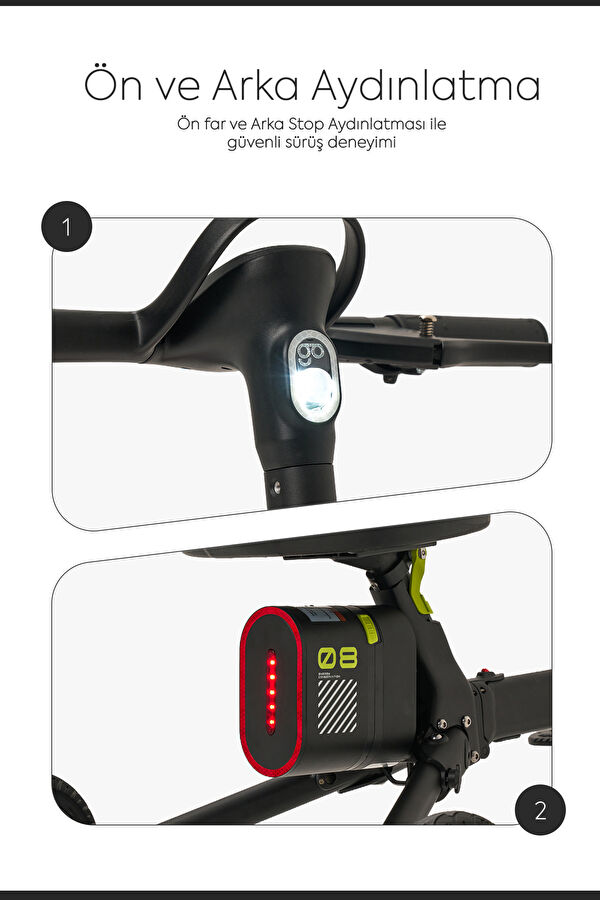 Foldable Long-Range Black Electric Scooter with Wheels 15