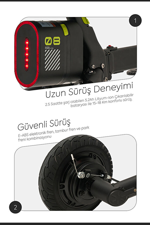 Foldable Long-Range Black Electric Scooter with Wheels 17