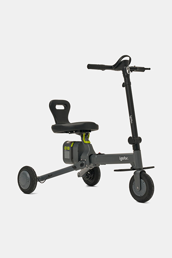 Tekerlekli Katlanabilir Uzun Menzilli km Gri Elektrikli Scooter