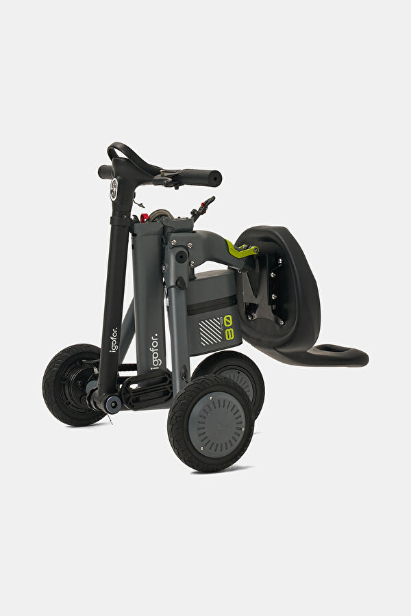 Tekerlekli Katlanabilir Uzun Menzilli km Gri Elektrikli Scooter 2