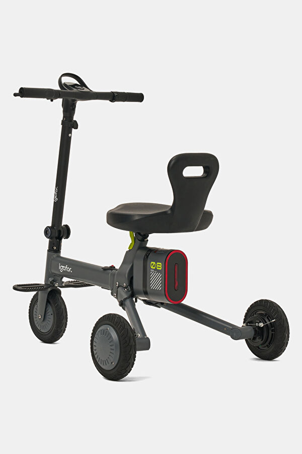 Tekerlekli Katlanabilir Uzun Menzilli km Gri Elektrikli Scooter 4
