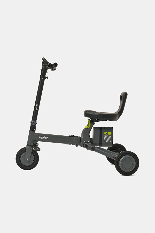 Tekerlekli Katlanabilir Uzun Menzilli km Gri Elektrikli Scooter 5