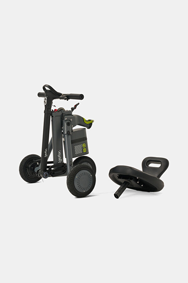 Tekerlekli Katlanabilir Uzun Menzilli km Gri Elektrikli Scooter 7