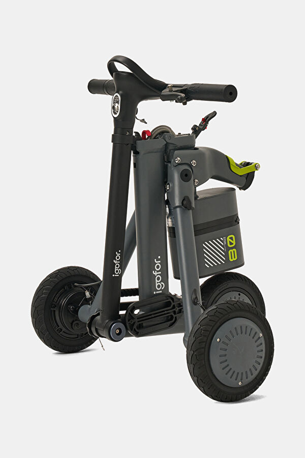 Tekerlekli Katlanabilir Uzun Menzilli km Gri Elektrikli Scooter 8