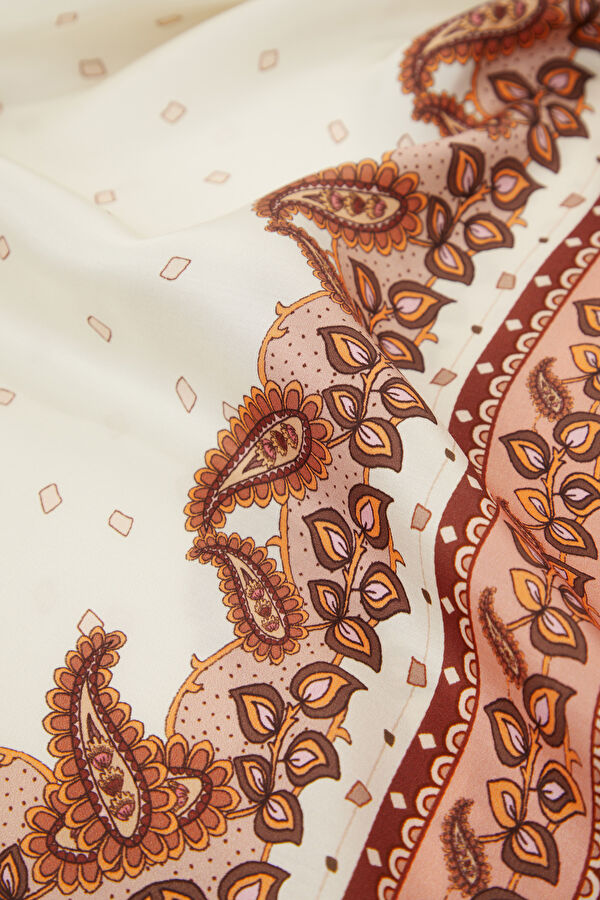Çok Renkli Wide Leg Viskoz Kadın Pantolon 4
