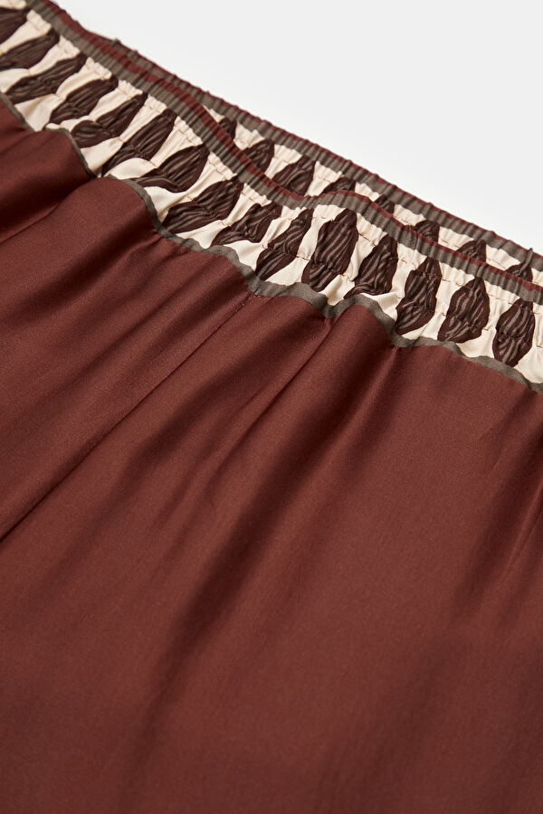 Çok Renkli Wide Leg Viskoz Kadın Pantolon 3