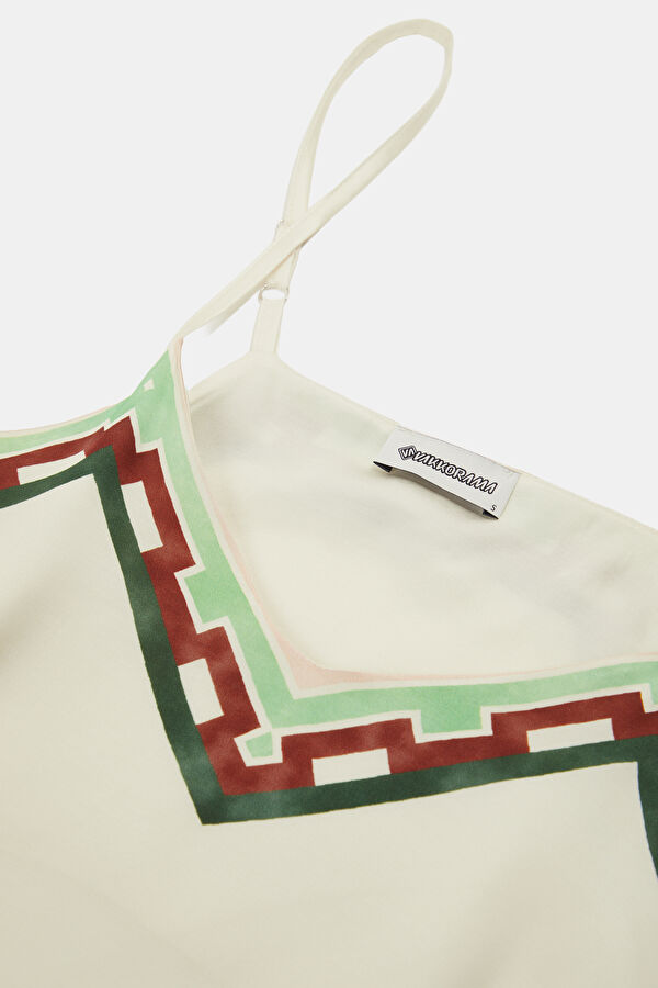 Multicolored Patterned Strappy Women's Blouse 6