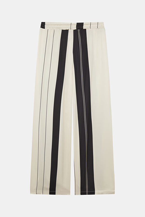Off-white Wide Leg Viscose Women's Trousers 2