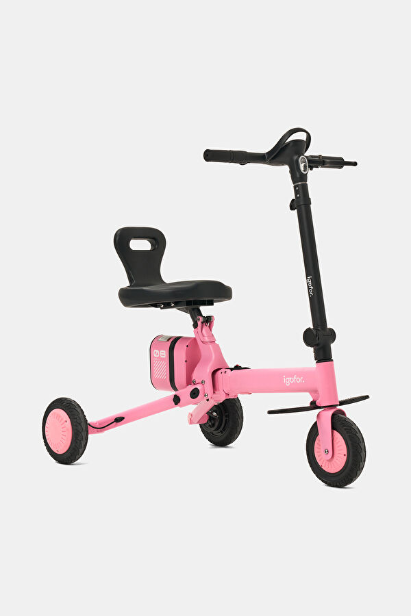 Foldable Long-Range Pink Electric Scooter with Wheels