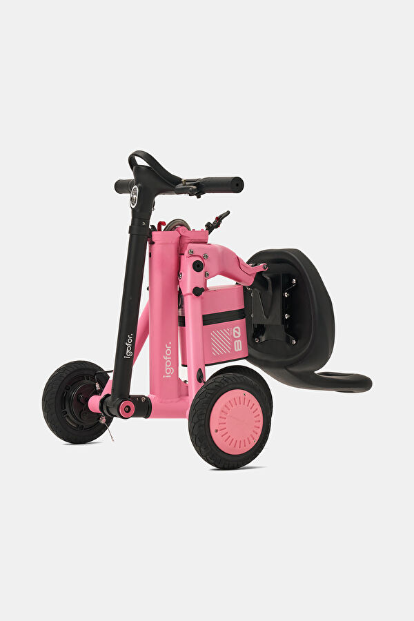 Foldable Long-Range Pink Electric Scooter with Wheels 3