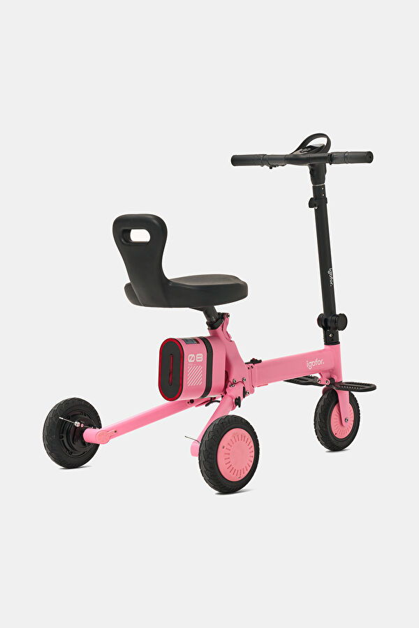 Foldable Long-Range Pink Electric Scooter with Wheels 7