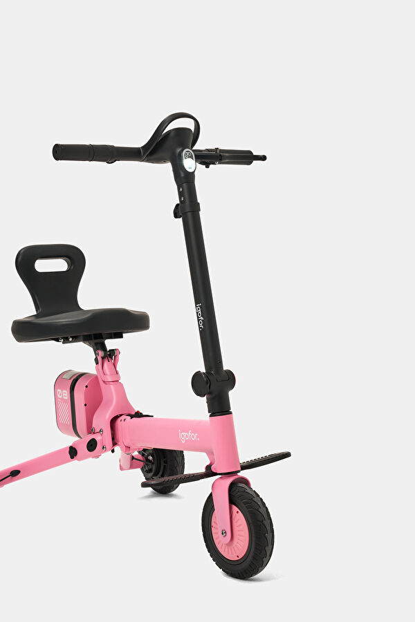 Foldable Long-Range Pink Electric Scooter with Wheels 10