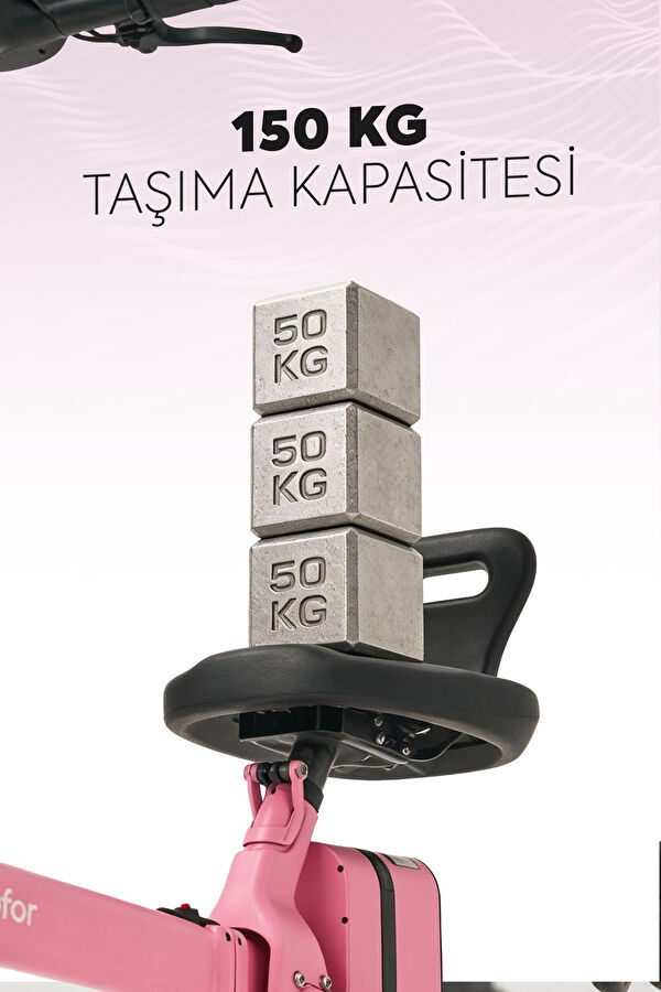 Foldable Long-Range Pink Electric Scooter with Wheels 14