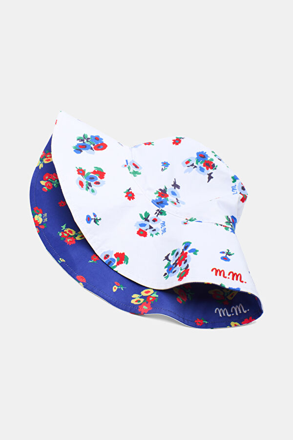 Koyu Mavi Desenli Şapka