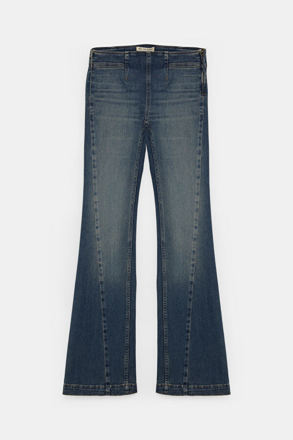 Blue Women's Straight Leg Trousers