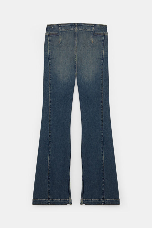 Blue Women's Straight Leg Trousers 2
