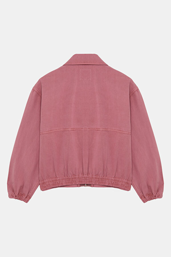 Pembe Fermuarlı Kadın Ceket 2